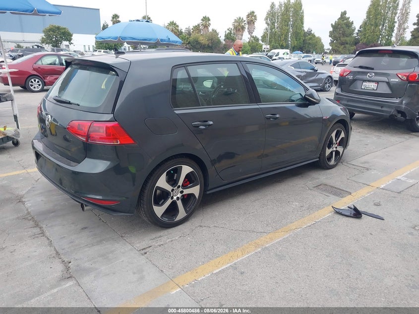 2016 Volkswagen Golf gti VIN 3VW447AU7GM045117 IAAI salvage auction — SIDE, Salvage (California), sold $7,100 on 2026-08-17 (photo 4)