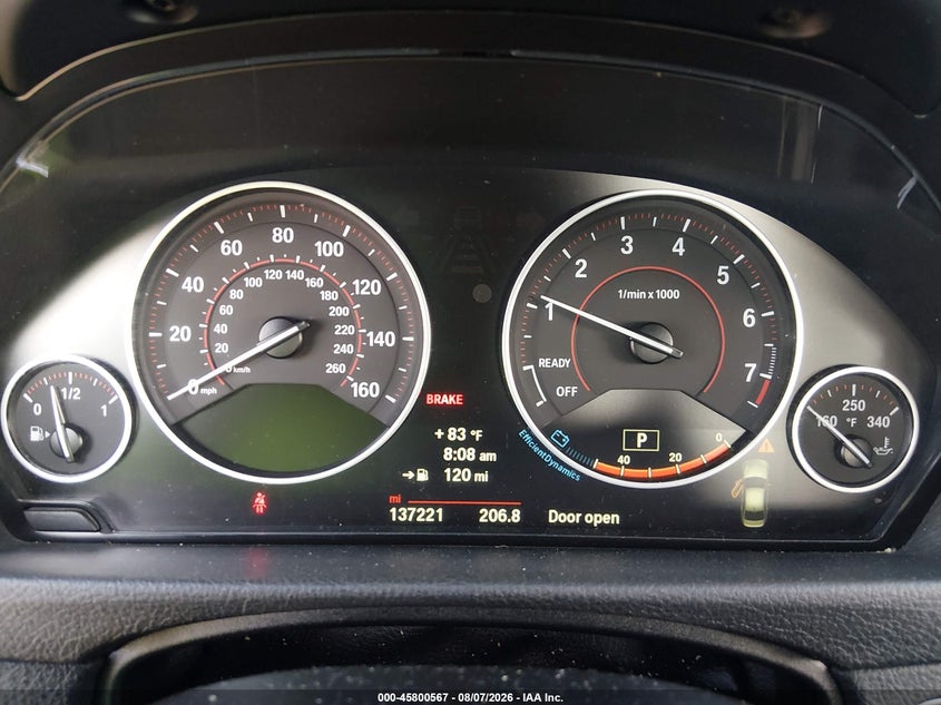 2014 BMW 3er VIN WBA3B3G55ENR84912 IAAI salvage auction — FRONT END, Salvage Title, sold $2,700 on 2026-08-19 (photo 7)