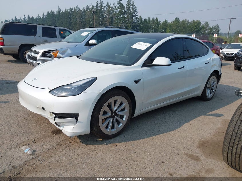 2023 Tesla Model 3 VIN 5YJ3E1EA1PF608854 IAAI salvage auction — LEFT SIDE, Wait Title, sold $7,100 on 2026-08-22 (photo 2)