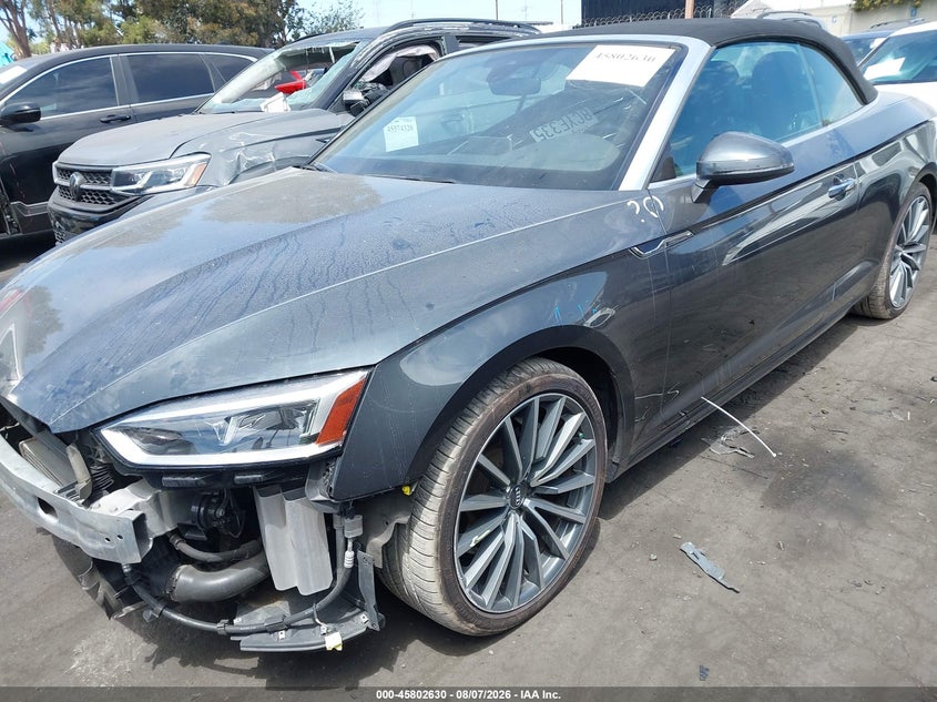 2018 Audi A5 VIN WAUYNGF52JN005671 IAAI salvage auction — RIGHT FRONT, Salvage Title, sold $4,000 on 2026-08-21 (photo 2)