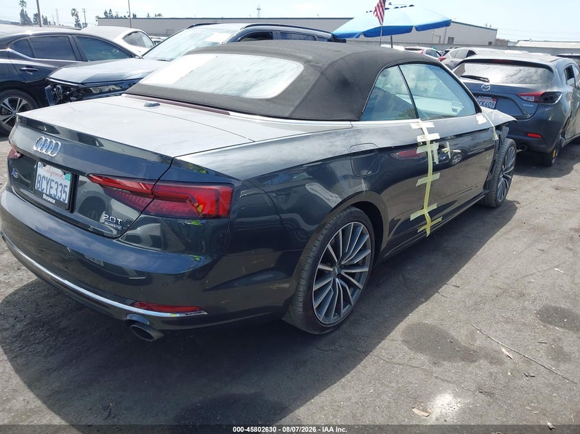 2018 Audi A5 VIN WAUYNGF52JN005671 IAAI salvage auction — RIGHT FRONT, Salvage Title, sold $4,000 on 2026-08-21 (photo 4)
