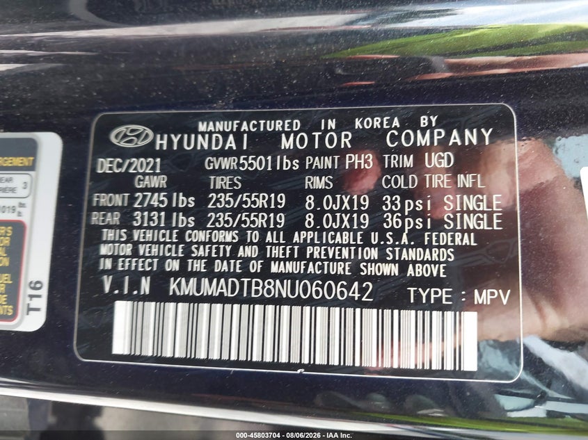 2022 Genesis Gv70 VIN KMUMADTB8NU060642 IAAI salvage auction — FRONT END, Wait Title, sold $7,400 on 2026-09-10 (photo 9)