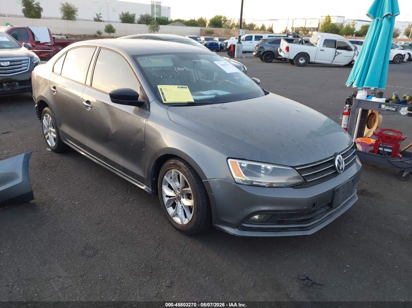 2015 Volkswagen Jetta VIN 3VW2K7AJ3FM211957 IAAI salvage auction — REAR END, Salvage Title, sold $1,400 on 2026-08-14 (photo 1)
