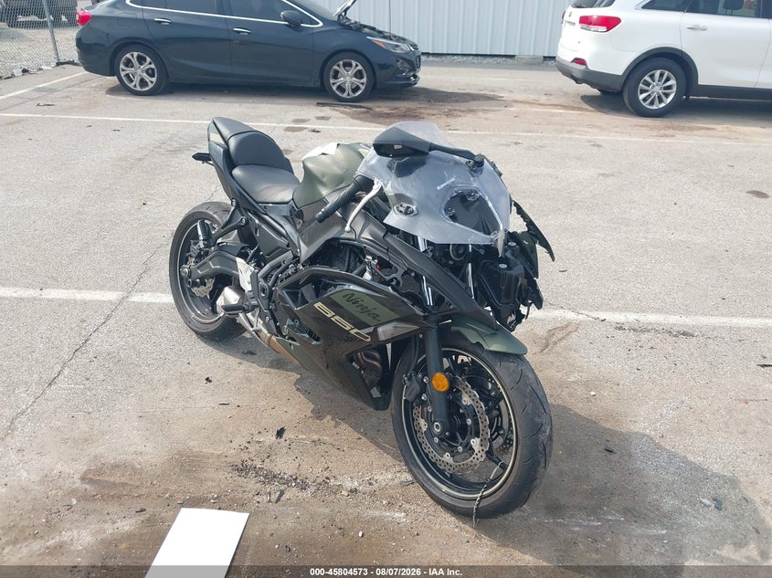 2024 Kawasaki Ninja VIN ML5EXER18RDAD5507 IAAI salvage auction — FRONT END, Wait Title, sold $1,050 on 2026-10-07 (photo 1)