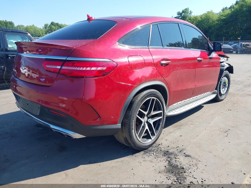 2016 Mercedes-benz Amg gle coupe VIN 4JGED6EBXGA037161 IAAI salvage auction — RIGHT FRONT, Salvage Title, sold $14,050 on 2026-08-20 (photo 4)