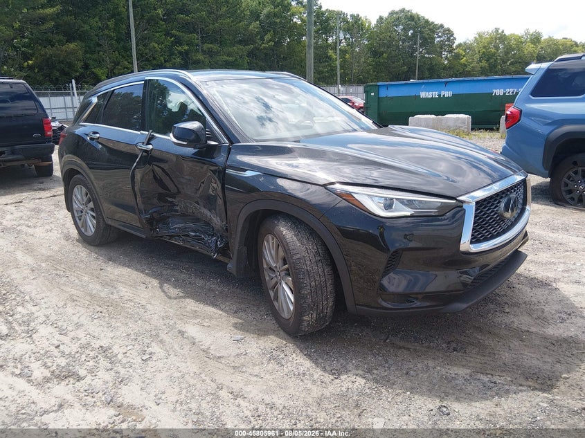 2023 Infiniti Qx50 VIN 3PCAJ5BAXPF117942 IAAI salvage auction — RIGHT SIDE, Salvage Title, sold $4,700 on 2026-09-28 (photo 1)
