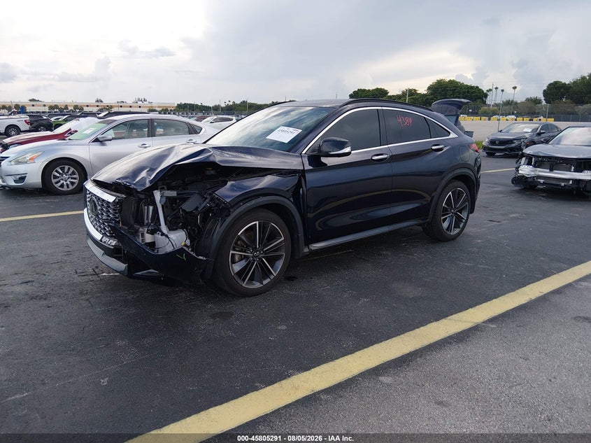2023 Infiniti Qx55 VIN 3PCAJ5KR5PF121211 IAAI salvage auction — LEFT FRONT, Wait Title, sold $3,750 on 2026-09-10 (photo 2)