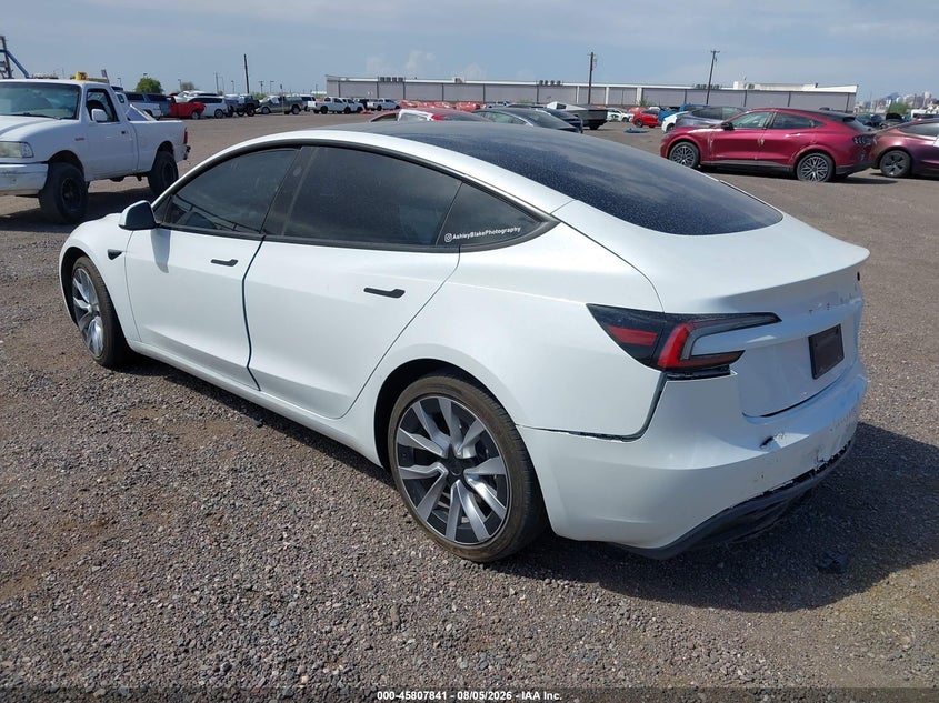 2025 Tesla Model 3 VIN 5YJ3E1EA7SF048184 IAAI salvage auction — RIGHT FRONT, Wait Title, sold $14,100 on 2026-09-05 (photo 3)
