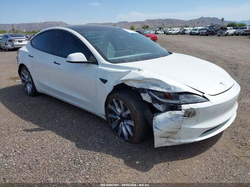 2025 Tesla Model 3 VIN 5YJ3E1EA7SF048184 IAAI salvage auction — RIGHT FRONT, Wait Title, sold $14,100 on 2026-09-05 (photo 6)