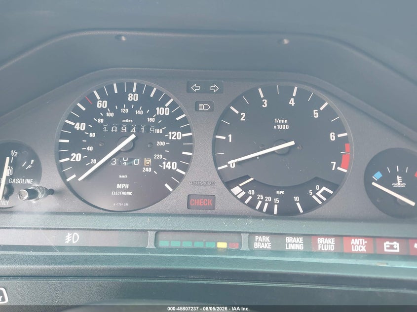 1988 BMW 3 series VIN WBABB1305J8273097 IAAI salvage auction — MECHANICAL, Clear (Florida), sold $10,075 on 2026-08-20 (photo 7)