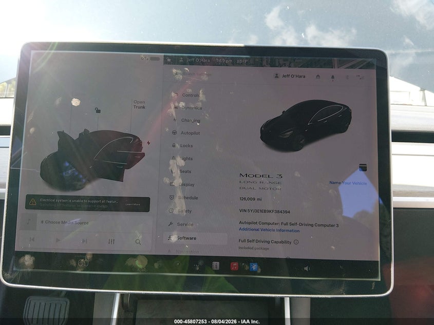 2019 Tesla Model 3 VIN 5YJ3E1EB9KF384394 IAAI salvage auction — NORMAL WEAR, Original (Vermont), sold $5,050 on 2026-08-23 (photo 7)