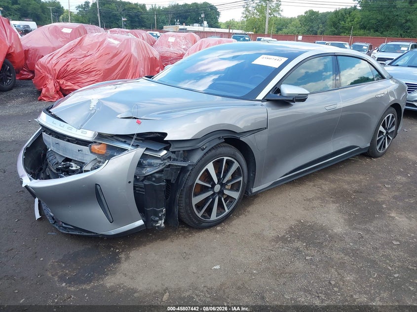 2022 Lucid Air VIN 50EA1GBA8NA005427 IAAI salvage auction — FRONT END, Salvage Title, sold $9,700 on 2026-08-28 (photo 2)