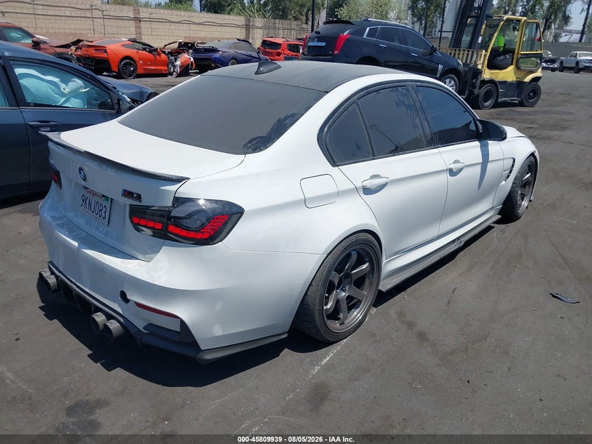 2018 BMW M3 VIN WBS8M9C59J5L00569 IAAI salvage auction — LEFT FRONT, Wait Title, sold $22,100 on 2026-08-28 (photo 4)
