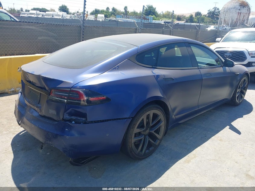 2022 Tesla Model s VIN 5YJSA1E65NF483325 IAAI salvage auction — REAR END, Salvage Title, sold $30,800 on 2026-09-03 (photo 4)