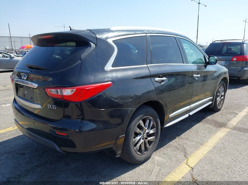 2013 Infiniti Jx VIN 5N1AL0MN4DC325686 IAAI salvage auction — LEFT SIDE, Salvage Title - Dealer (California), sold $3,500 on 2026-08-23 (photo 4)