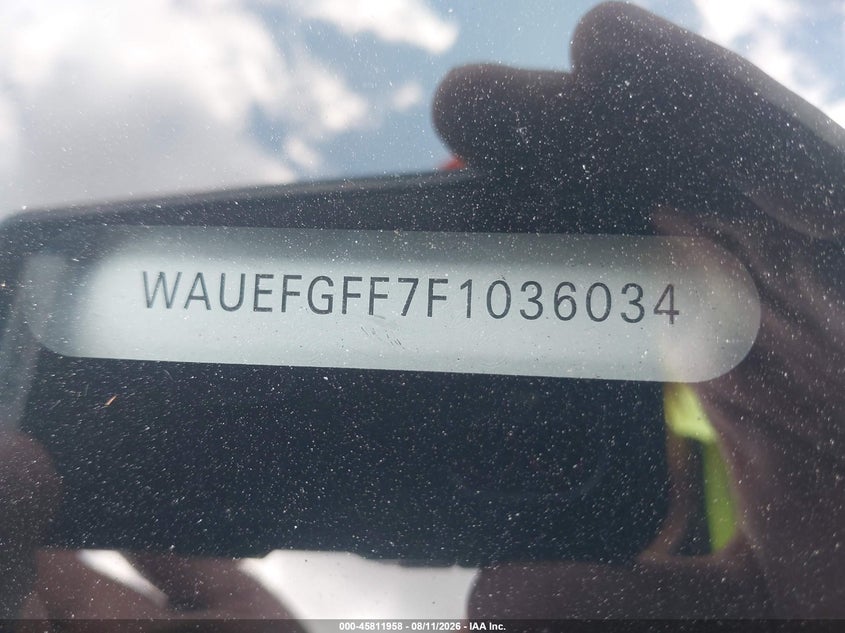 2015 Audi A3 VIN WAUEFGFF7F1036034 IAAI salvage auction — WATER/FLOOD, Wait Title, sold $525 on 2026-10-03 (photo 9)