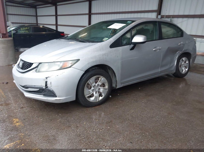 2013 Honda Civic VIN 19XFB2F59DE027231 IAAI salvage auction — LEFT SIDE, Salvage (Missouri), sold $800 on 2026-09-29 (photo 2)