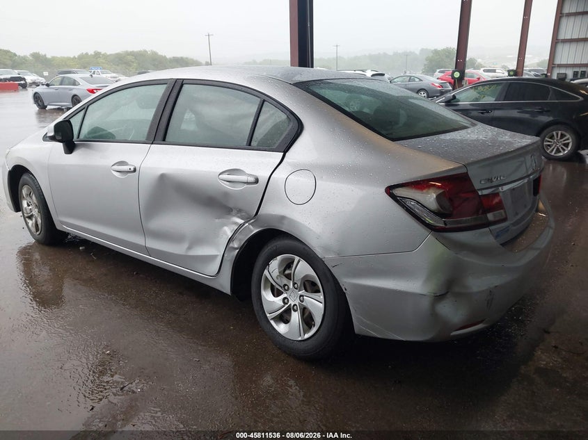 2013 Honda Civic VIN 19XFB2F59DE027231 IAAI salvage auction — LEFT SIDE, Salvage (Missouri), sold $800 on 2026-09-29 (photo 3)