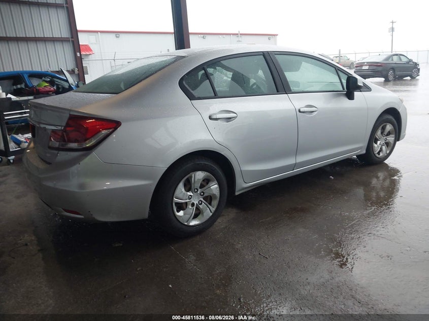 2013 Honda Civic VIN 19XFB2F59DE027231 IAAI salvage auction — LEFT SIDE, Salvage (Missouri), sold $800 on 2026-09-29 (photo 4)