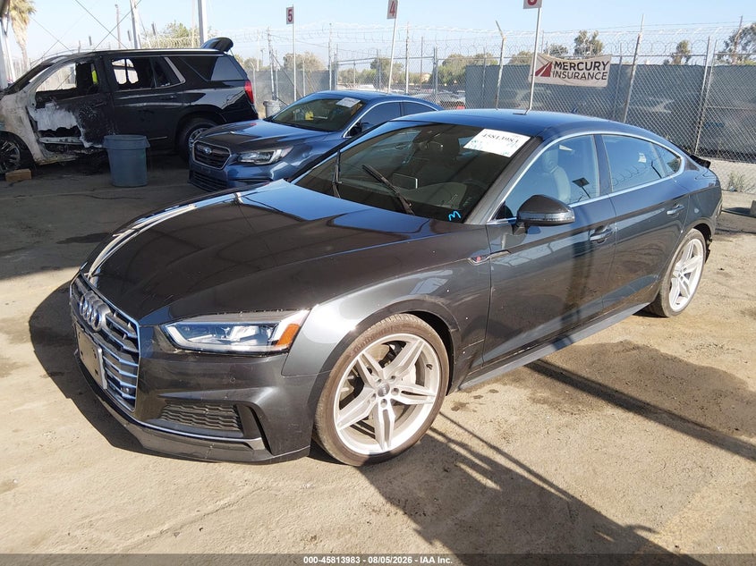 2018 Audi A5 VIN WAUENCF55JA044032 IAAI salvage auction — REAR END, Salvage (California), sold $9,900 on 2026-08-10 (photo 2)