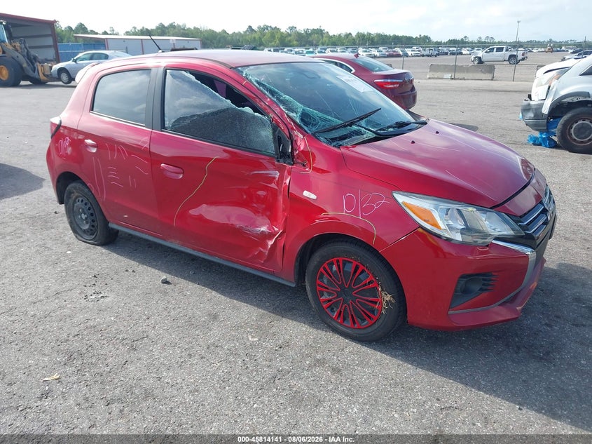 2022 Mitsubishi Mirage VIN ML32AUHJ3NH005490 IAAI salvage auction — RIGHT SIDE, Salvage Title, sold $2,300 on 2026-09-17 (photo 1)