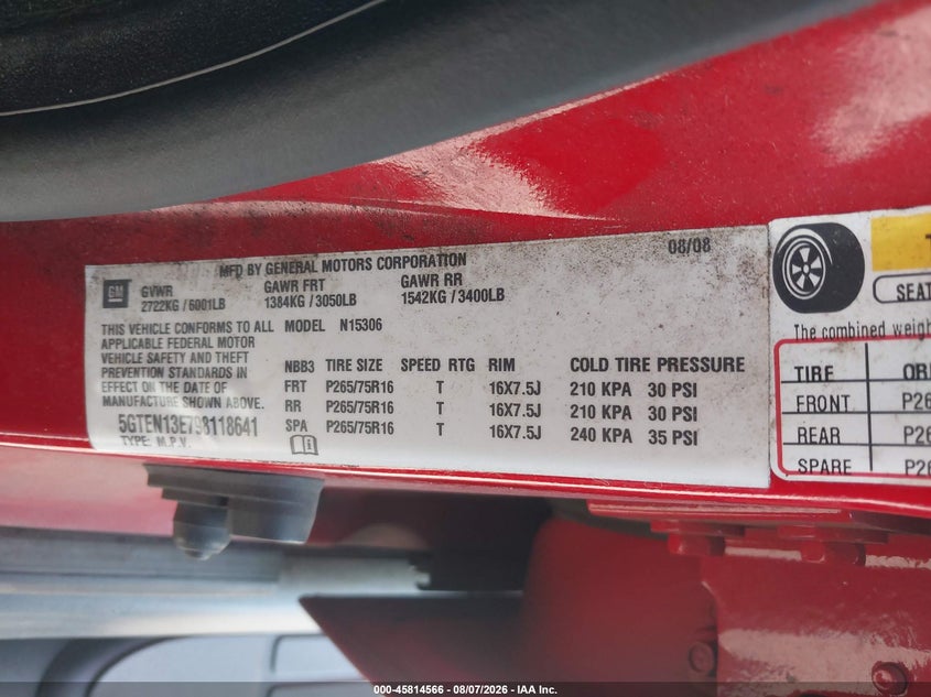 2009 Hummer H3 VIN 5GTEN13E798118641 IAAI salvage auction — FRONT END, Salvage (Oregon), sold $2,750 on 2026-10-01 (photo 9)