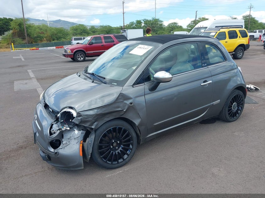 2012 Fiat 500 VIN 3C3CFFER7CT130410 IAAI salvage auction — LEFT FRONT, Salvage Title, sold $500 on 2026-09-22 (photo 2)