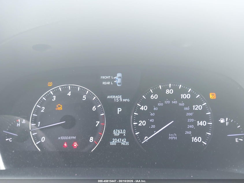 2010 Lexus Ls 460 VIN JTHBL5EF5A5099167 IAAI salvage auction — NORMAL WEAR, Repossession Paperwork (South Carolina), sold $1,900 on 2026-09-05 (photo 7)