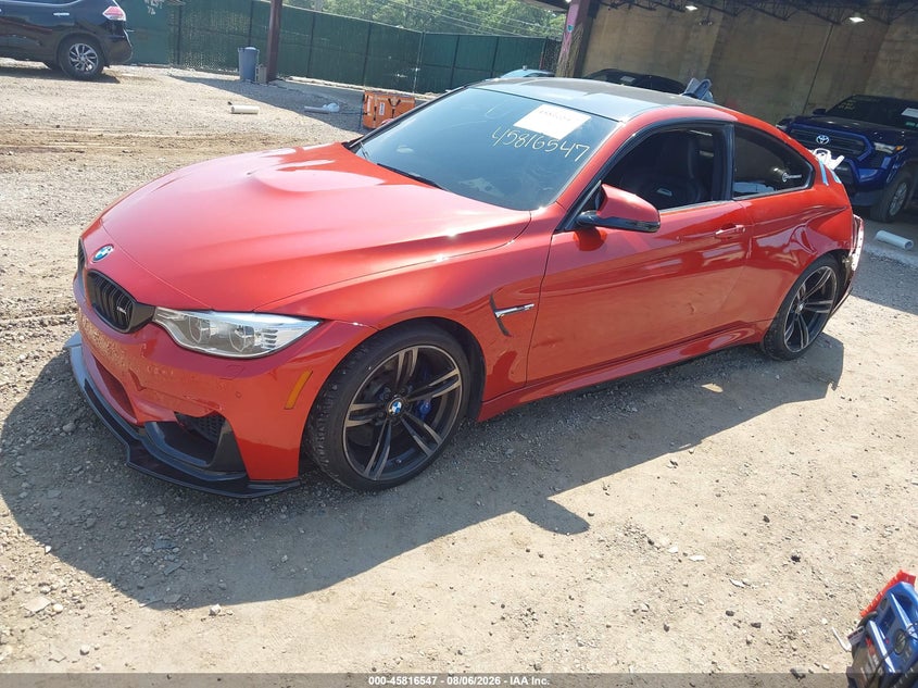 2016 BMW M4 VIN WBS3R9C54GK335834 IAAI salvage auction — Rear, Salvage, sold $13,000 on 2026-09-08 (photo 2)