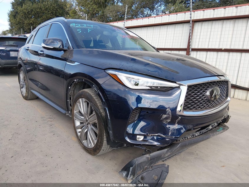 2021 Infiniti Qx50 VIN 3PCAJ5CA8MF113494 IAAI salvage auction — FRONT END, Original (Texas), sold $2,050 on 2026-09-25 (photo 1)