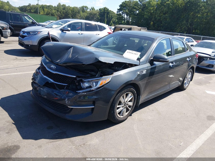 2016 Kia Optima VIN KNAGT4L34G5073501 IAAI salvage auction — FRONT END, Wait Title, sold $775 on 2026-08-20 (photo 2)