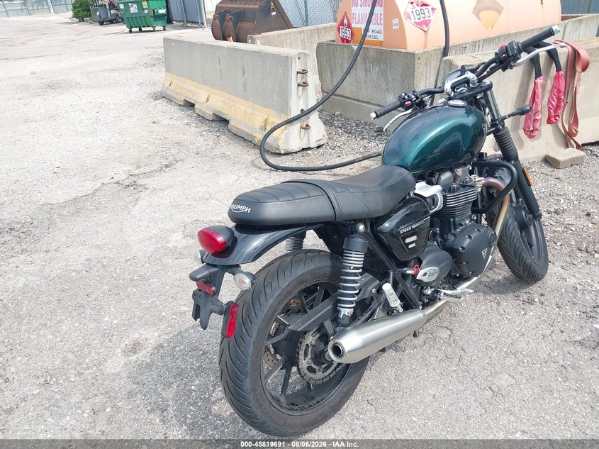 2024 Triumph motorcycle Speed twin VIN SMTD31G75RTBN5712 IAAI salvage auction — LEFT FRONT, Wait Title, sold $2,100 on 2026-09-22 (photo 4)