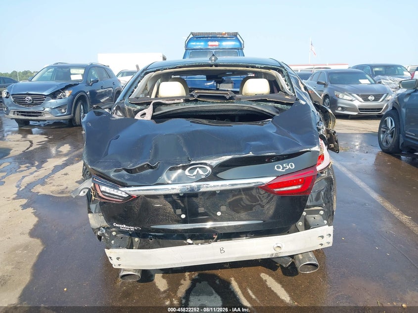 2020 Infiniti Q50 VIN JN1EV7AP9LM200984 IAAI salvage auction — FRONT & REAR, Salvage Title, sold $650 on 2026-09-05 (photo 6)
