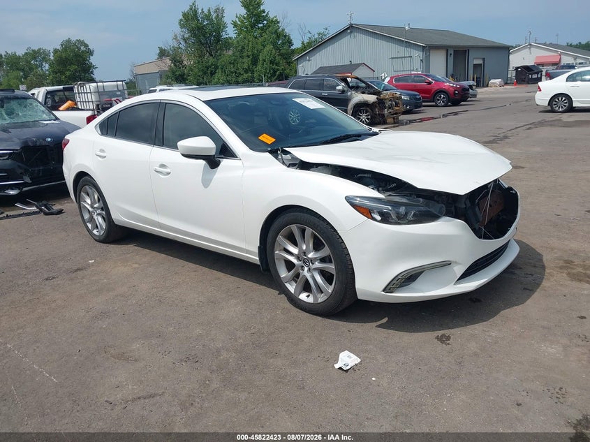 2017 Mazda 6 VIN JM1GL1V52H1122915 IAAI salvage auction — FRONT END, Salvage Title, sold $2,250 on 2026-08-19 (photo 1)