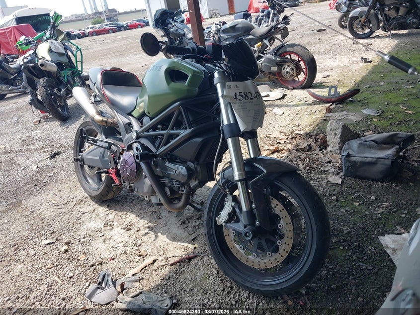 2009 Ducati Monster VIN ZDM1RADN79B002338 IAAI salvage auction — SIDE, Clear (Indiana), sold $1,000 on 2026-09-09 (photo 1)