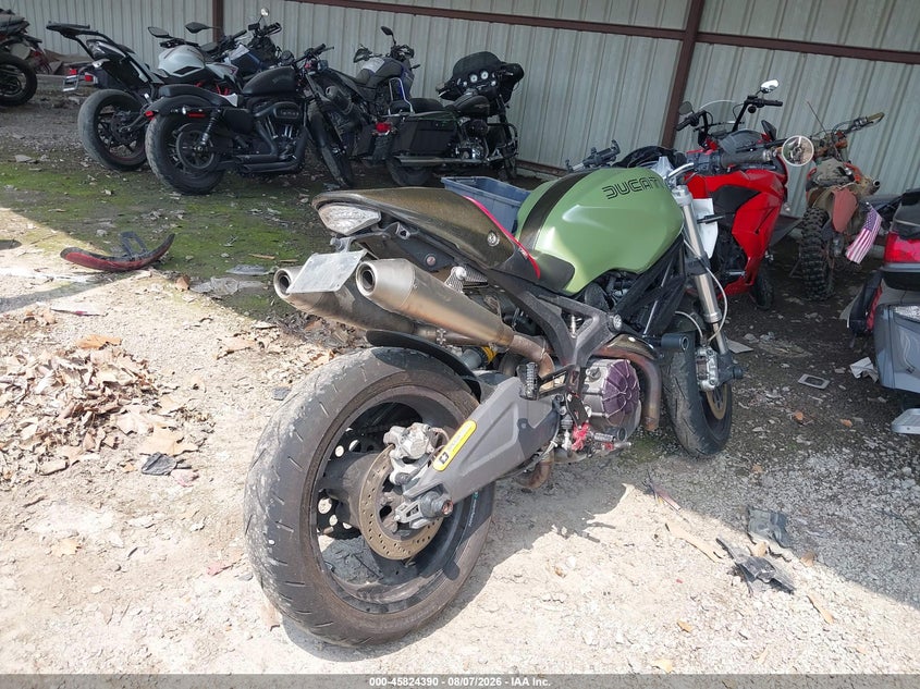 2009 Ducati Monster VIN ZDM1RADN79B002338 IAAI salvage auction — SIDE, Clear (Indiana), sold $1,000 on 2026-09-09 (photo 4)