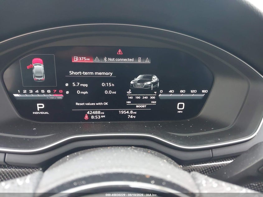 2020 Audi S5 VIN WAUC4CF51LA016743 IAAI salvage auction — STORM DAMAGE, Salvage (Indiana), sold $14,600 on 2026-09-28 (photo 7)