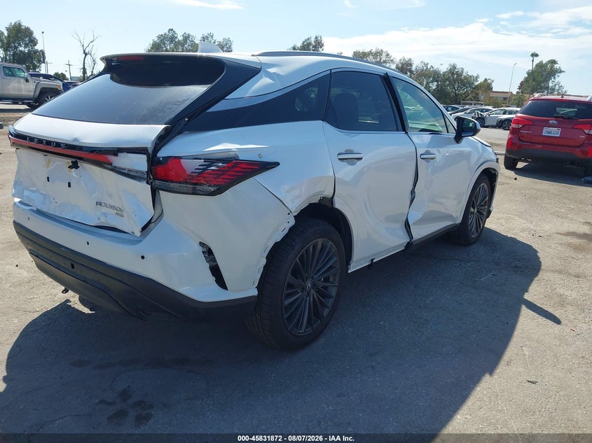 2026 Lexus Rx VIN 2T2BBMCA8TC108984 IAAI salvage auction — FRONT & REAR, Salvage (California), sold $22,700 on 2026-08-24 (photo 4)