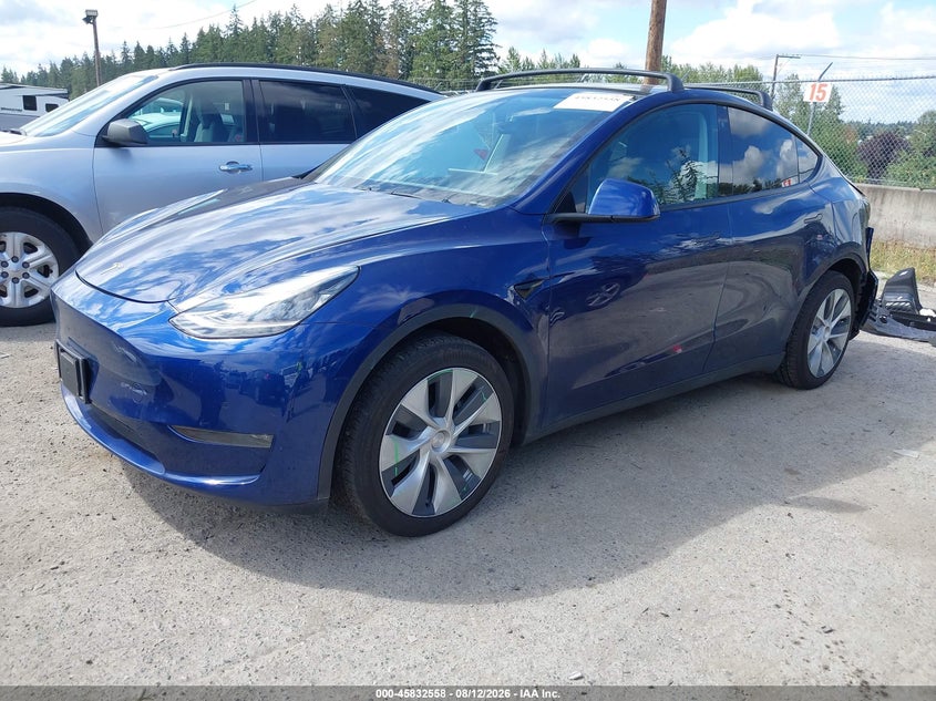 2020 Tesla Model y VIN 5YJYGDEE9LF059841 IAAI salvage auction — REAR END, Salvage Title, sold $11,250 on 2026-08-29 (photo 2)