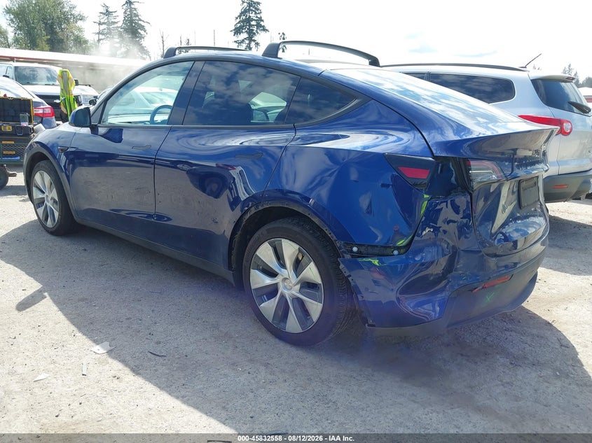 2020 Tesla Model y VIN 5YJYGDEE9LF059841 IAAI salvage auction — REAR END, Salvage Title, sold $11,250 on 2026-08-29 (photo 3)