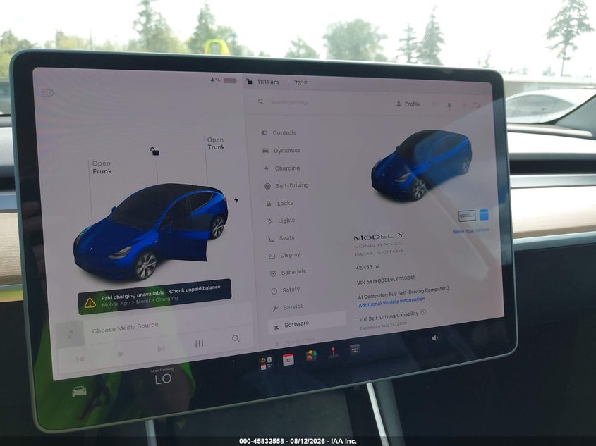 2020 Tesla Model y VIN 5YJYGDEE9LF059841 IAAI salvage auction — REAR END, Salvage Title, sold $11,250 on 2026-08-29 (photo 7)