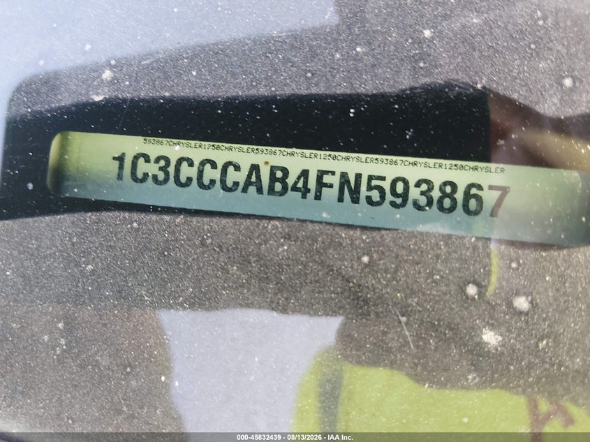 2015 Chrysler 200 VIN 1C3CCCAB4FN593867 IAAI salvage auction — NORMAL WEAR, Nrc Lienholder Repossession Paperwork (Texas), sold $100 on 2026-08-31 (photo 9)