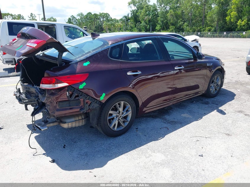 2019 Kia Optima VIN 5XXGT4L36KG373628 IAAI salvage auction — REAR END, Salvage Title, sold $3,000 on 2026-09-06 (photo 4)