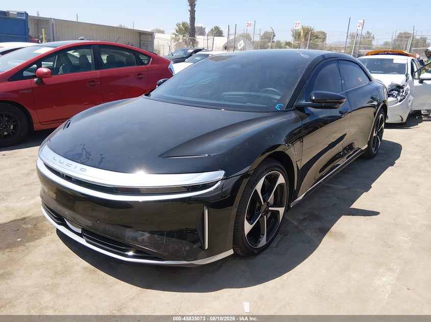 2023 Lucid Air VIN 50EA1TEA2PA003180 IAAI salvage auction — REAR END, Salvage Title, sold $12,800 on 2026-10-07 (photo 2)