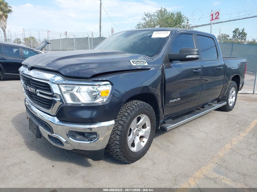 2021 Ram 1500 VIN 1C6RREFGXMN608266 IAAI salvage auction — RIGHT FRONT, Salvage Title, sold $9,175 on 2026-09-08 (photo 2)