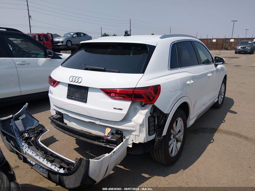2025 Audi Q3 VIN WA1DECF33S1016223 IAAI salvage auction — REAR END, Salvage Title, sold $18,200 on 2026-08-18 (photo 4)