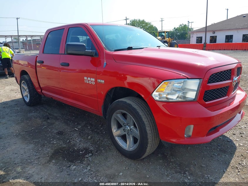 2014 Ram 1500 VIN 1C6RR7KTXES161987 IAAI salvage auction — LEFT REAR, Salvage Title, sold $900 on 2026-08-22 (photo 1)