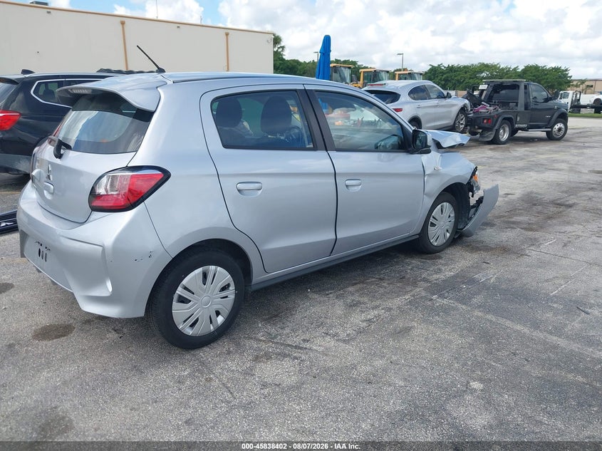 2024 Mitsubishi Mirage VIN ML32AUHJ3RH035918 IAAI salvage auction — FRONT END, Salvage Title, sold $1,300 on 2026-08-25 (photo 4)