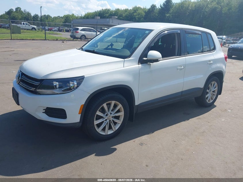 2014 Volkswagen Tiguan VIN WVGBV3AX7EW614602 IAAI salvage auction — NORMAL WEAR, Wait Title, sold $1,225 on 2026-08-13 (photo 2)