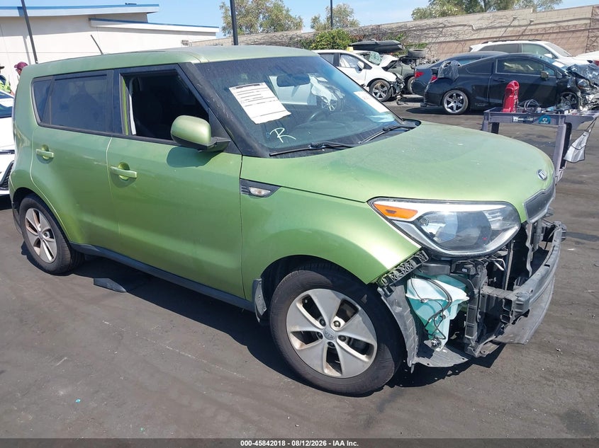 2014 Kia Soul VIN KNDJN2A26E7729491 IAAI salvage auction — FRONT END, Salvage Title, sold $925 on 2026-08-30 (photo 1)